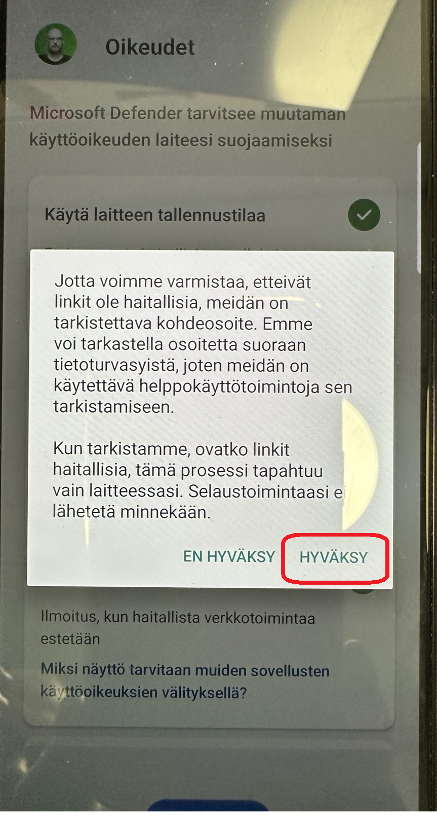 Jatka hyväksymällä