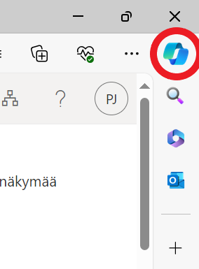 Copilot-logo selaimessa.